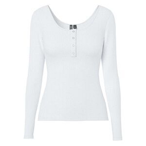 Pieces Womens/Ladies Ribbed Top / Bright White